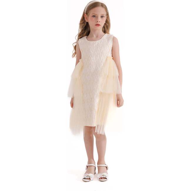 Sonata Ruffle Dress, Champagne - Dresses - 4