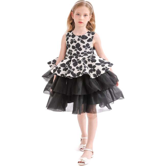 Nazareen Floral Tiered Dress, Black - Dresses - 4