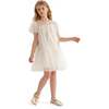 Perivale Floral Overlay Dress, White - Dresses - 4