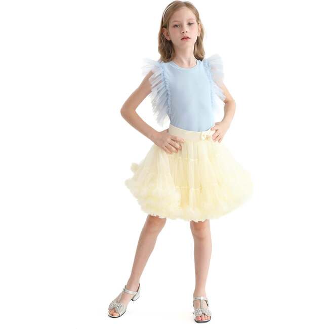 Tulle Frill T-Shirt, Blue - T-Shirts - 2