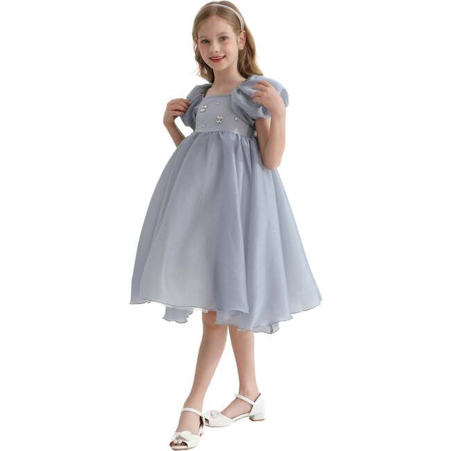 Janelle Applique Teacup Gown, Grey - Dresses - 3