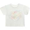 Rainbow Heart Applique T-Shirt, Cream - T-Shirts - 1 - thumbnail