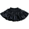 Frilled Satin Skirt, Black - Skirts - 1 - thumbnail