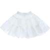 Frilled Satin Skirt, White - Skirts - 1 - thumbnail