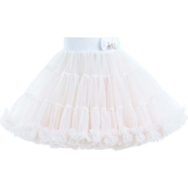 Bow Tulle Skirt, White