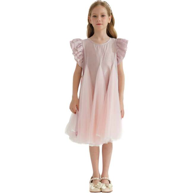 Frill Tulle Dress, Pink - Dresses - 2