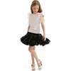 Frilled Satin Skirt, Black - Skirts - 2