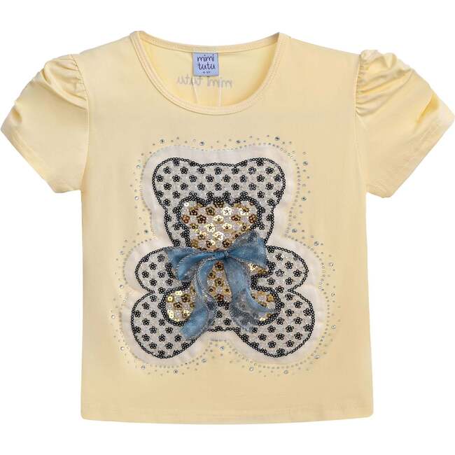 Bear Applique T-Shirt, Yellow