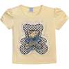 Bear Applique T-Shirt, Yellow - T-Shirts - 1 - thumbnail