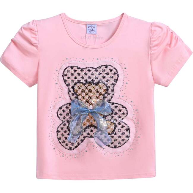 Bear Applique T-Shirt, Pink