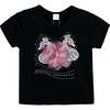 Swan Applique T-Shirt, Black - T-Shirts - 1 - thumbnail