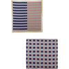Set of 2 Muslin Swaddles, Happy Plaid + Sunny Stripes - Swaddles - 1 - thumbnail