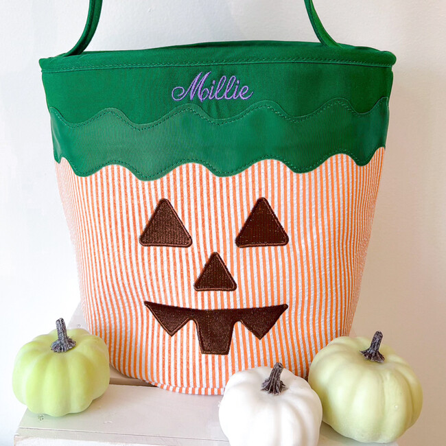 Bits & Bows x Maisonette Halloween Pumpkin Tote - Trick or Treat Baskets - 9