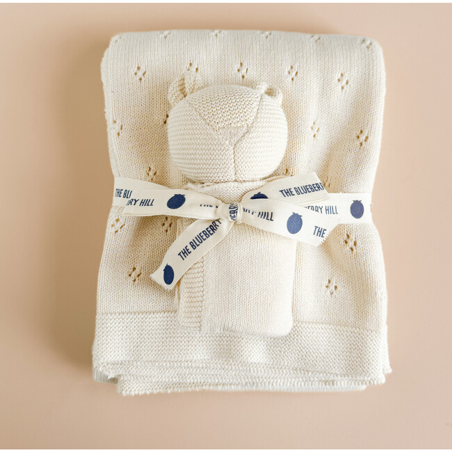 Pique Blanket & Harper Bear Lovey Set, Cream - Mixed Gift Sets - 2