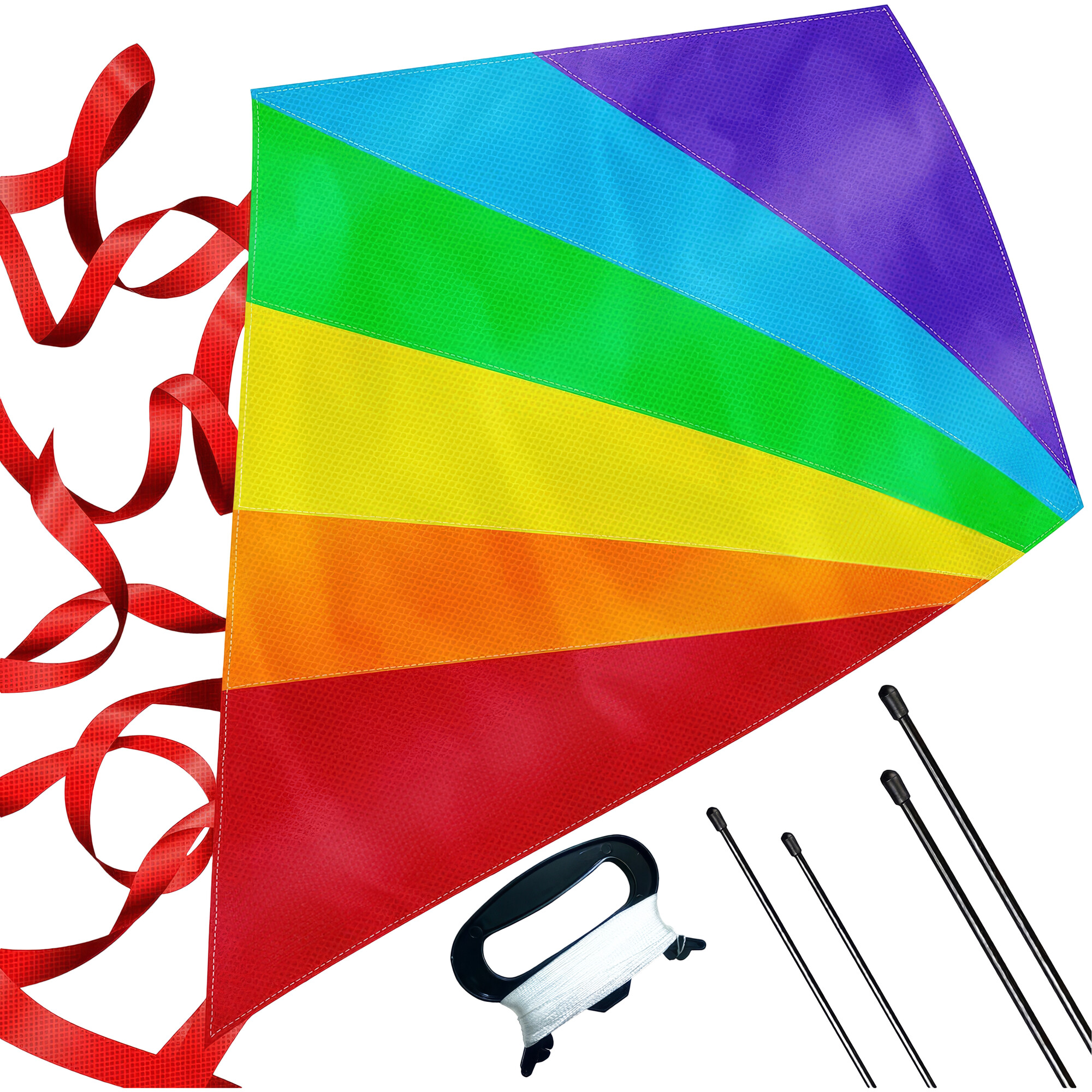 Large Rainbow Diamond Kite - Outdoor Games - 1