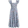 The Women's Ellie Ruffle Shoulder Smocked Tired Nap Dress, Fleur Chintz Thistle - Dresses - 1 - thumbnail