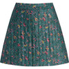 The Women's Olivia High Waist Mini Skirt, Fleur Chintz Bottle Green - Skirts - 1 - thumbnail