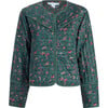 The Women's Amari Quilted Jacket, Fleur Chintz Bottle Green - Jackets - 1 - thumbnail