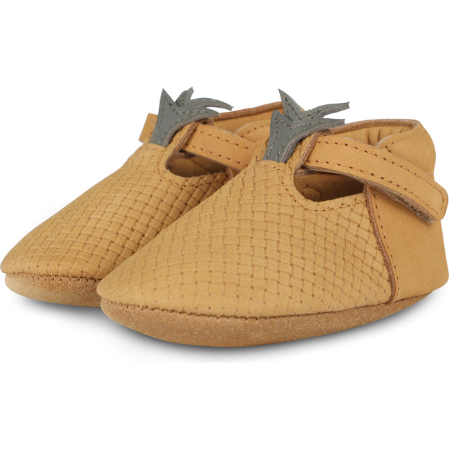 Nanoe Pineapple Nubuck T-Bar Shoes, Caramel Stamped - T-Straps - 1