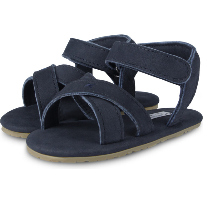 Tobi Nubuck Cross Strap Sandals, Navy