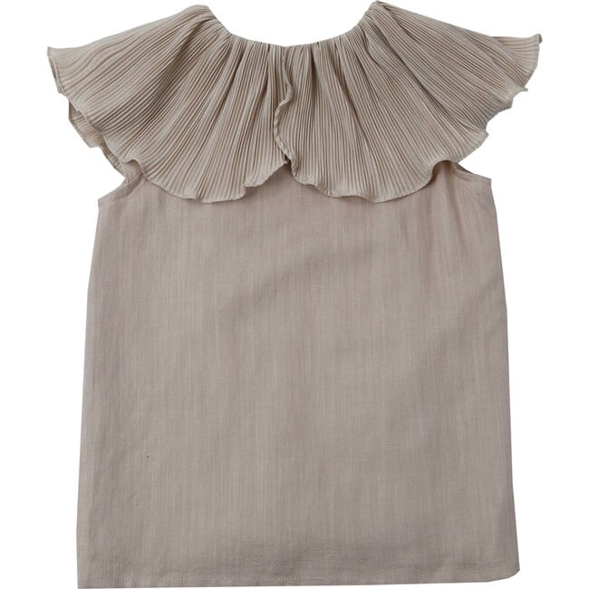 Emmi Ruffle Collar Sleeveless Blouse, Rose Powder - Blouses - 3