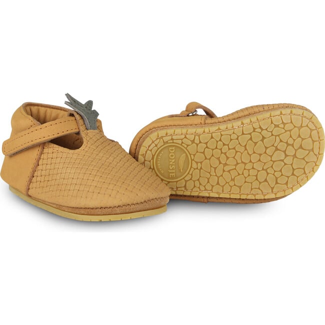 Nanoe Pineapple Nubuck T-Bar Shoes, Caramel Stamped - T-Straps - 6