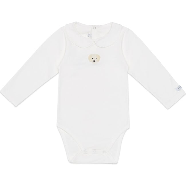 Davo Golden Retriever Long Sleeve Long Sleeve Bodysuit, Off-White