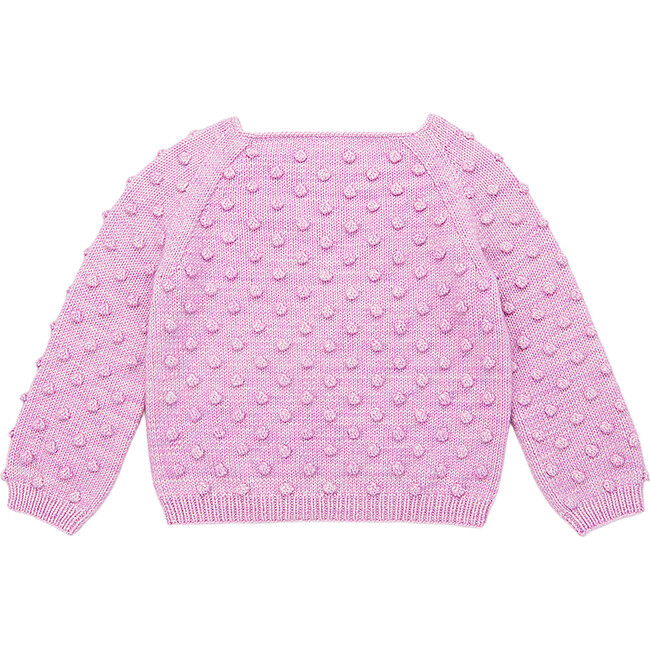 Original Knit Popcorn Ribbed Cuff Hand Sweater, Pink Lilac