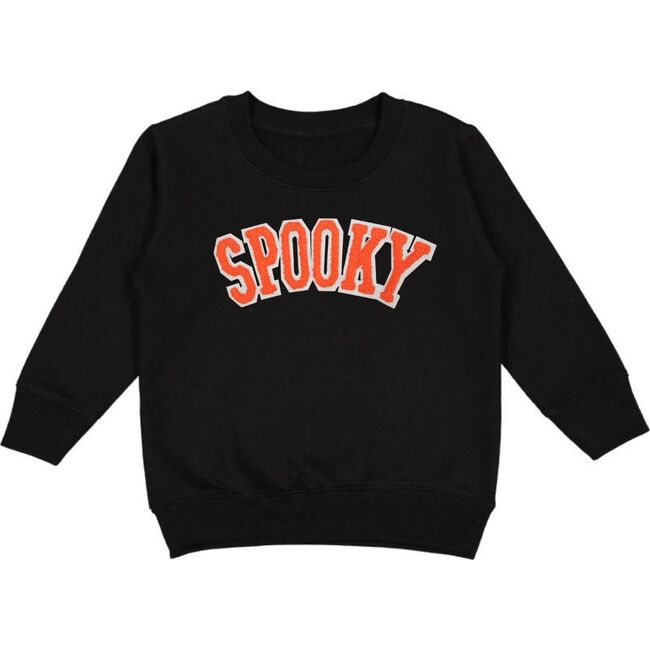 Spooky Patch Halloween Sweatshirt, Black