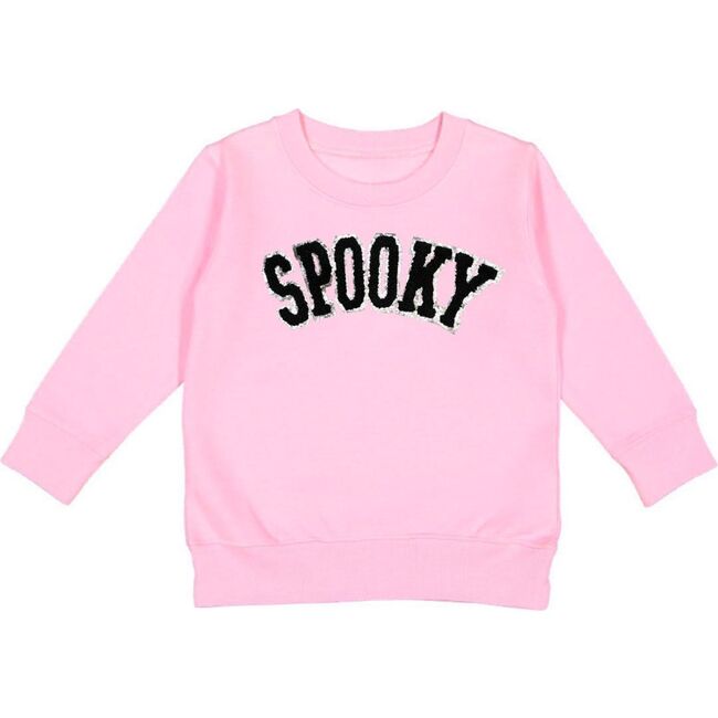 Spooky Patch Halloween Sweatshirt, Pink