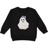 Girly Ghost Patch Halloween Sweatshirt, Black - Sweatshirts - 1 - thumbnail