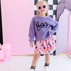 Boo Halloween Yarn Knit Sweater, Lavender - Sweatshirts - 2
