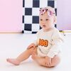 Boo Patch Halloween Long Sleeve Romper, Natural - Rompers - 3