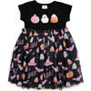 Boo Halloween Short Sleeve Tutu Dress, Black - Dresses - 1 - thumbnail