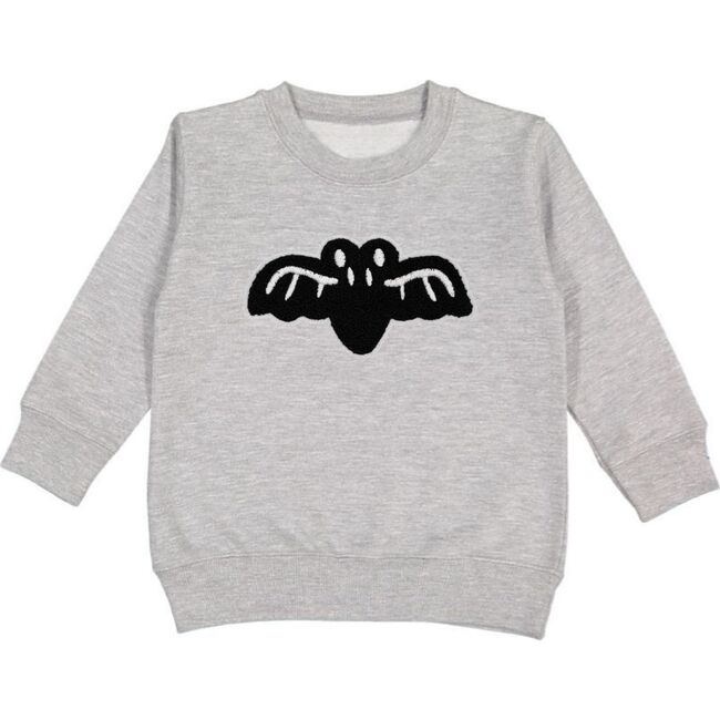 Bat Patch Halloween Sweatshirt, Grey