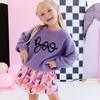Boo Halloween Yarn Knit Sweater, Lavender - Sweatshirts - 5