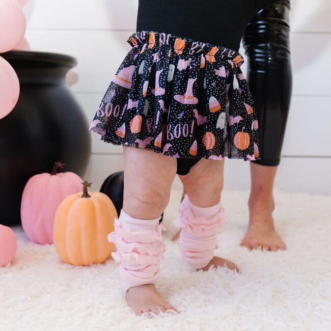 Boo Halloween Long Sleeve Tutu Bodysuit, Black - Dresses - 3