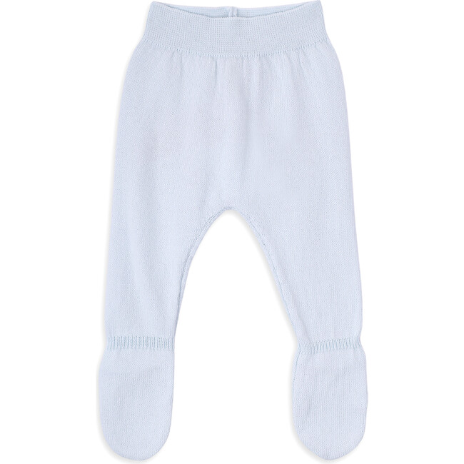 Newborn Cotton Knit Pants, Blue - Pants - 1