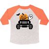 Pumpkin Monster Truck Halloween 3/4 Shirt, Heather/Orange - Shirts - 1 - thumbnail