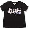 Sassin It Up Print Crew Neck Short Sleeve T-Shirt, Black - T-Shirts - 1 - thumbnail