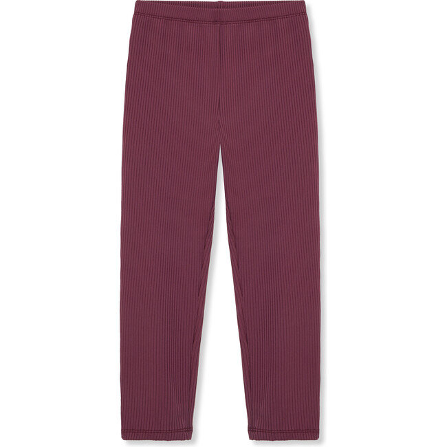 Ribbed Elastic Waist Legging, Burgundy