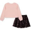 Sequin Hearts Skirt Set, Pink - Mixed Apparel Set - 2