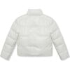 Sequin Butterfly High Collar Zip-Up Puffer Jacket, White - Jackets - 2