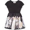 Purrfect Kittens Print Fit-N-Flare Skirt Dress, Black - Dresses - 1 - thumbnail