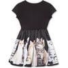 Purrfect Kittens Print Fit-N-Flare Skirt Dress, Black - Dresses - 2