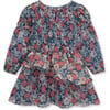 Floral Print Chiffon Ruffle Smocked Dress, Multicolors - Dresses - 2