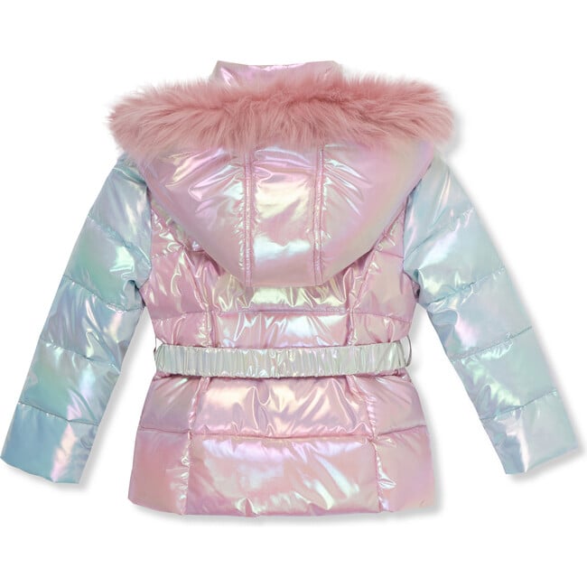 Color-Block Metallic High Collar Zip-Up Puffer Jacket, Multicolors - Jackets - 2