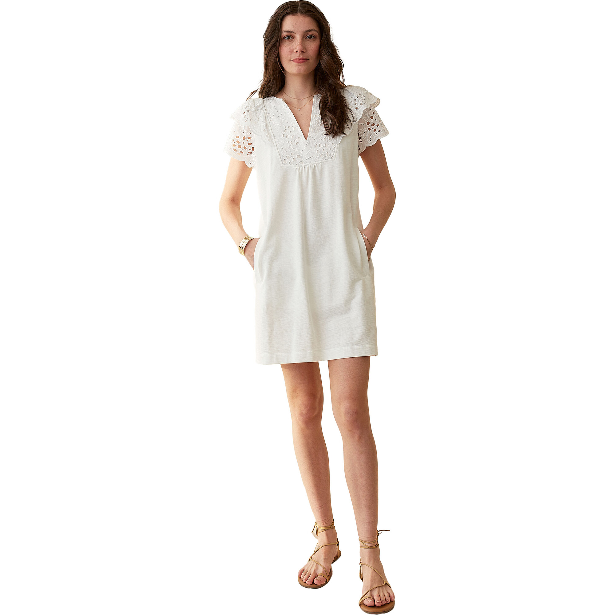 Women's Bronte Dress, Spa White - Dresses - 1
