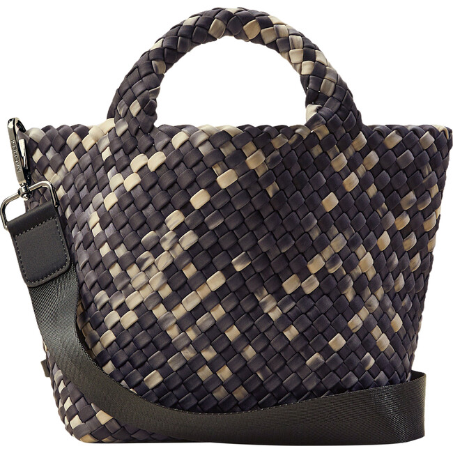 Women's St. Barths Hand-Woven Neoprene Crossbody Strap Small Tote, Watercolor & Nimbus