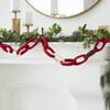 Hand Felted Loop Garland,  Red/Maroon/Cream - Garlands - 4